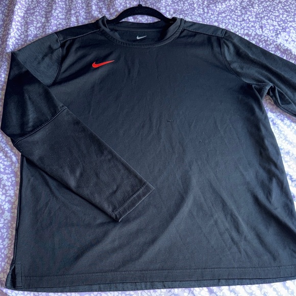 Nike Other - Nike Black Long-Sleeve Training Top with Red Swoosh
